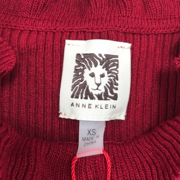 Anne Klein Ribbed Ruffle Detail Sweater - Picture 3 of 7
